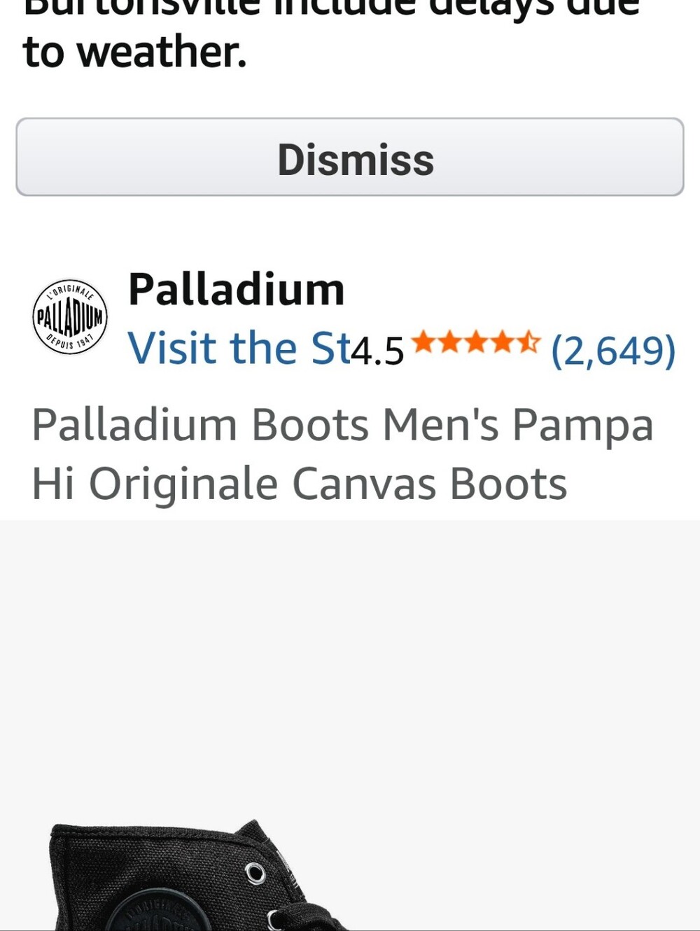 Men's Palladium Black Pampa Hi Originale Canvas High-Top Boots - Picture 9 of 9